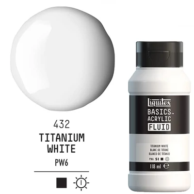 Liquitex Basics Fluid akrilfesték, 118 ml - 432, titanium white
