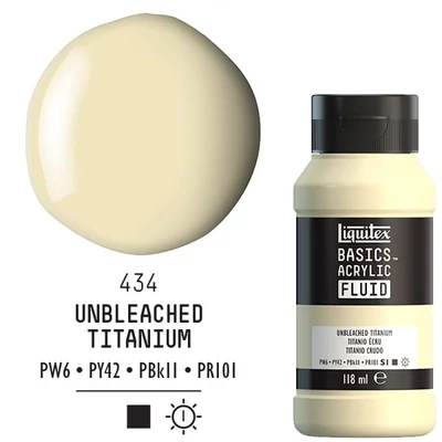 Liquitex Basics Fluid akrilfesték, 118 ml - 434, unbleached titanium