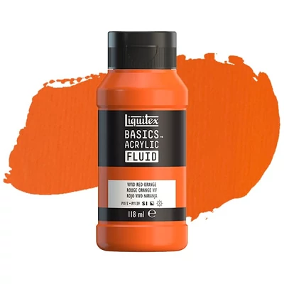 Liquitex Basics Fluid akrilfesték, 118 ml - 620, vivid red orange