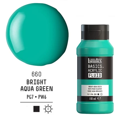 Liquitex Basics Fluid akrilfesték, 118 ml - 660, bright aqua green