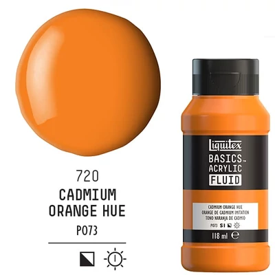 Liquitex Basics Fluid akrilfesték, 118 ml - 720, cadmium orange hue