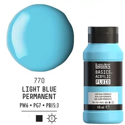 Liquitex Basics Fluid akrilfesték, 118 ml - 770, light blue permanent