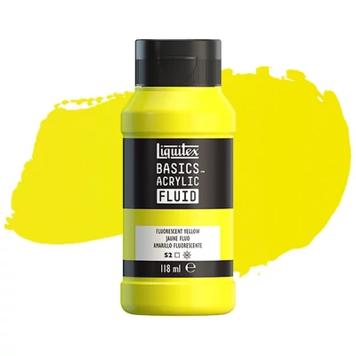 Liquitex Basics Fluid akrilfesték, 118 ml - 981, fluorescent yellow