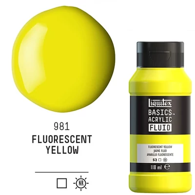 Liquitex Basics Fluid akrilfesték, 118 ml - 981, fluorescent yellow
