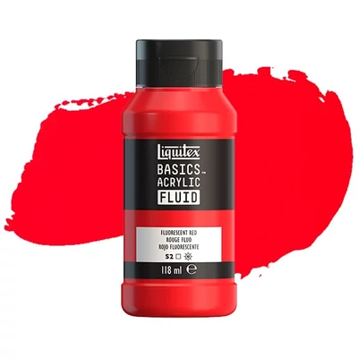 Liquitex Basics Fluid akrilfesték, 118 ml - 983, fluorescent red