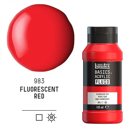 Liquitex Basics Fluid akrilfesték, 118 ml - 983, fluorescent red