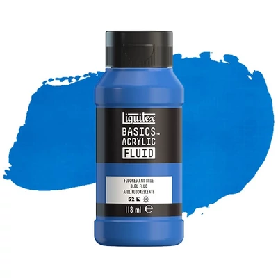 Liquitex Basics Fluid akrilfesték, 118 ml - 984, fluorescent blue