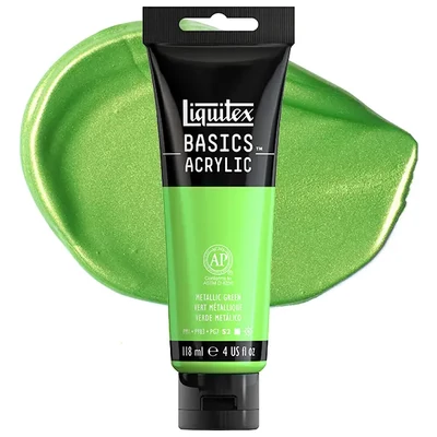Liquitex Basics akrilfesték, 118 ml - 346, metallic green