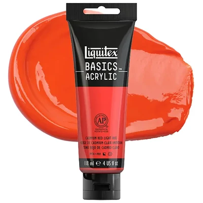 Liquitex Basics akrilfesték, 118 ml - 510, cadmium red light hue