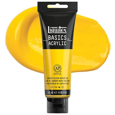 Liquitex Basics akrilfesték, 118 ml - 830, cadmium yellow medium hue