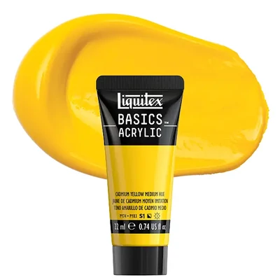 Liquitex Basics akrilfesték, 22 ml - 830, cadmium yellow medium hue