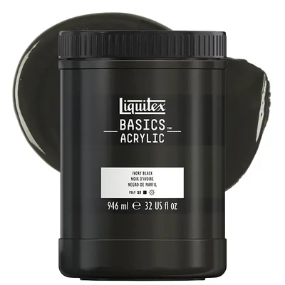 Liquitex Basics akrilfesték, 946 ml - 244, ivory black