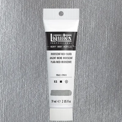 Liquitex Heavy Body akrilfesték, 59 ml - 239, iridescent rich silver