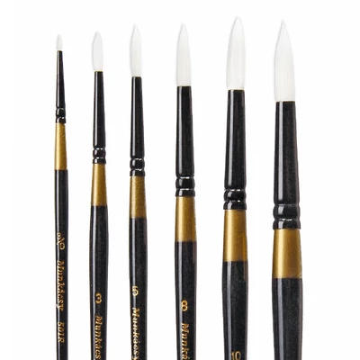 M501R Munkácsy fehér szintetikus kerek ecset - 00