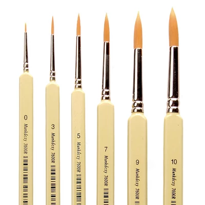 M7600R Munkácsy szintetikus, delta nyelű kerek ecset - különféle méretekben