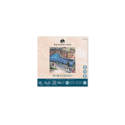 Magnani Portofino akvarelltömb, 100% pamut, 300 g, 20x20 cm, 20 lap, sima