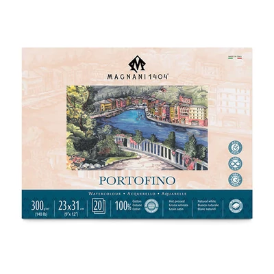 Magnani Portofino akvarelltömb, 100% pamut, 300 g, 23x31 cm, 20 lap, sima