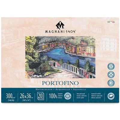 Magnani Portofino akvarelltömb, 100% pamut, 300 g, 26x36 cm, 20 lap, sima