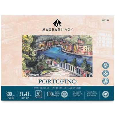 Magnani Portofino akvarelltömb, 100% pamut, 300 g, 31x41 cm, 20 lap, sima