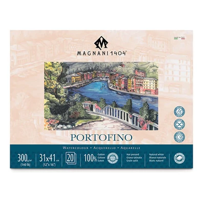 Magnani Portofino akvarelltömb, 100% pamut, 300 g, 31x41 cm, 20 lap, sima