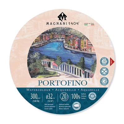 Magnani Portofino akvarelltömb, 100% pamut, 300 g, 32 cm kerek, 20 lap, sima