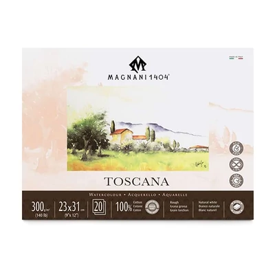 Magnani Toscana akvarelltömb, 100% pamut, 300 g, 23x31 cm, 20 lap, érdes