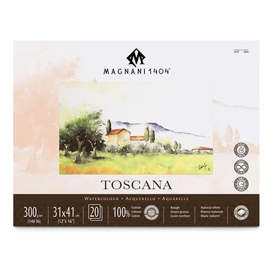 Magnani Toscana akvarelltömb, 100% pamut, 300 g, 31x41 cm, 20 lap, érdes