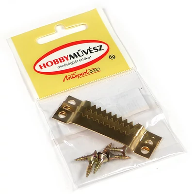 Képakasztó, fogazott, réz, 55 mm, 3 db