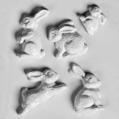 Hobbyművész műanyag öntőforma - húsvét VIII. nyuszik, 5 db