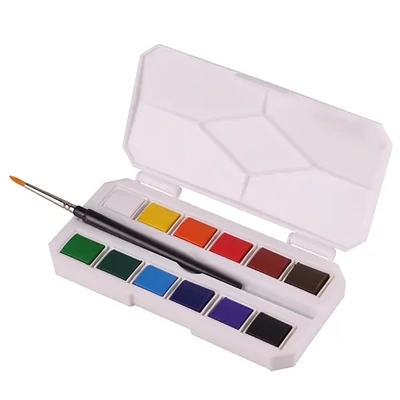 Akvarellfesték készlet - 12x1/2 szilke + ecset