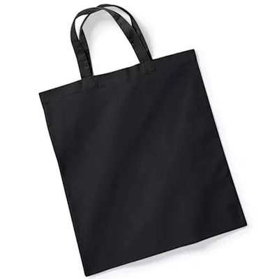 Pamut táska - 38x42 cm, rövid füllel, fekete