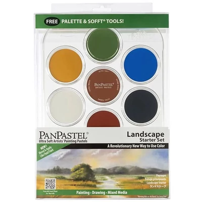 PanPastel tégelyes porpasztell készlet, 7 db + kiegészítők - Landscape