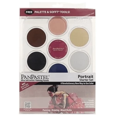 PanPastel tégelyes porpasztell készlet, 7 db + kiegészítők - Portrait