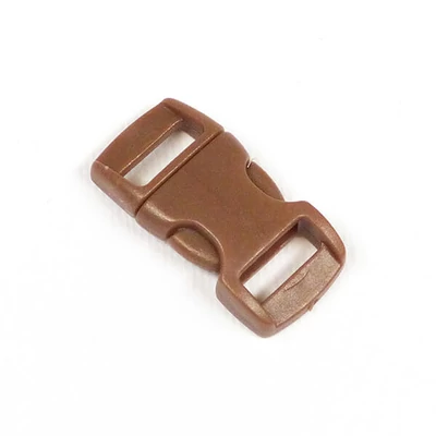 Paracord ívelt műanyag csat, Duraflex, 10 mm - kávébarna