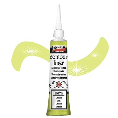 Pentart kontúrozó festék, univerzális, 20 ml - lime, gyöngyház