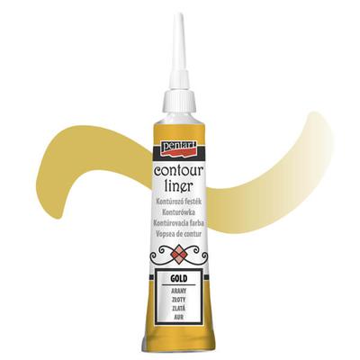 Pentart kontúrozó festék, univerzális, 20 ml - arany, metál