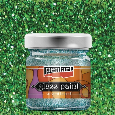 Pentart oldószeres üvegfesték, 30 ml - 26526 csillámos zöld