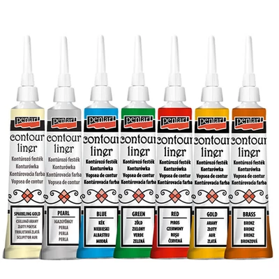 Pentart kontúrozó festék, univerzális, 20 ml - különféle színekben