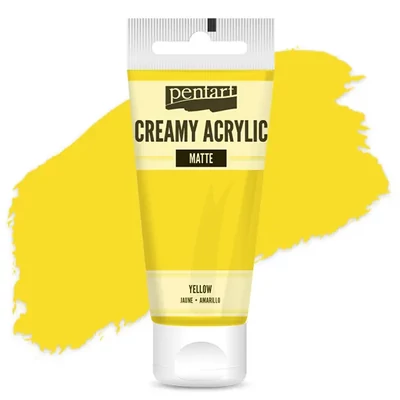 Pentart krémes akrilfesték, matt, 60 ml - sárga