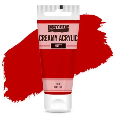 Pentart krémes akrilfesték, matt, 60 ml - piros