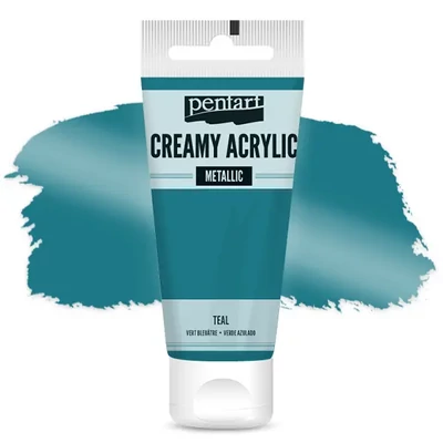 Pentart krémes akrilfesték, metál, 60 ml - zöldeskék