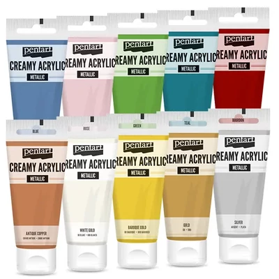 Pentart krémes akrilfesték, metál, 60 ml - különféle színekben