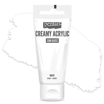 Pentart krémes akrilfesték, selyemfényű, 60 ml - fehér