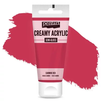 Pentart krémes akrilfesték, selyemfényű, 60 ml - kárminvörös