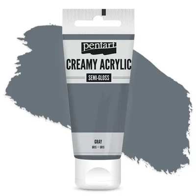 Pentart krémes akrilfesték, selyemfényű, 60 ml - szürke