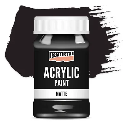 Pentart matt akrilfesték, 100 ml - fekete