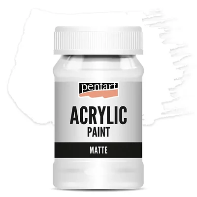 Pentart matt akrilfesték, 100 ml - titánfehér