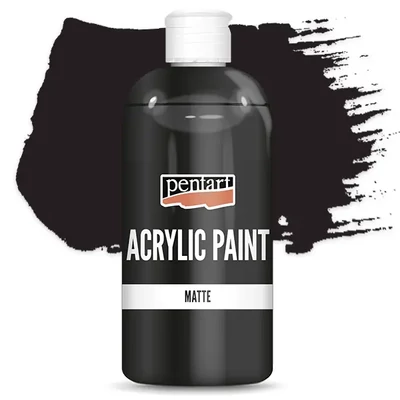 Pentart matt akrilfesték, 500 ml - fekete