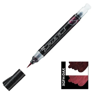 Pentel Dual Metallic Brush Pen ecsetfilc, XGFH-DAX, fekete-metálpiros