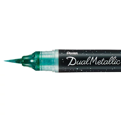Pentel Dual Metallic Brush Pen ecsetfilc, XGFH-DDX, zöld-metálkék